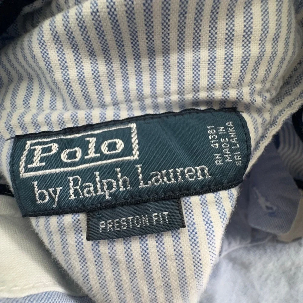 Polo Ralph Lauren Preston Fit Blue Oxford Cotton Pants Mens 32x32 (Fits 32x28)